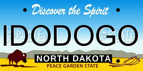IDODOGO North Dakota License Plate