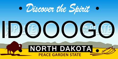 IDOOOGO North Dakota License Plate