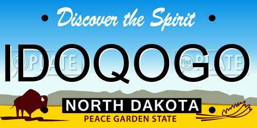IDOQOGO North Dakota License Plate