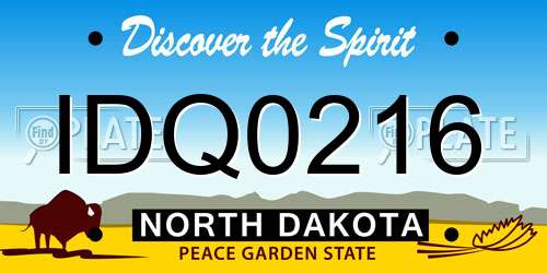 IDQ0216 North Dakota License Plate