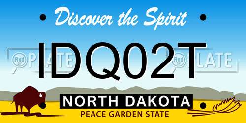 IDQ02T North Dakota License Plate