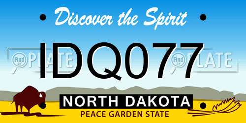 IDQ077 North Dakota License Plate