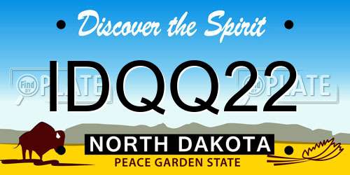 IDQQ22 North Dakota License Plate