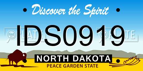 IDS0919 North Dakota License Plate