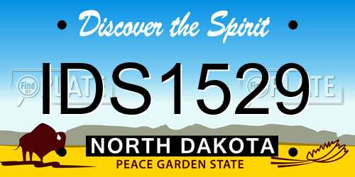 IDS1529 North Dakota License Plate
