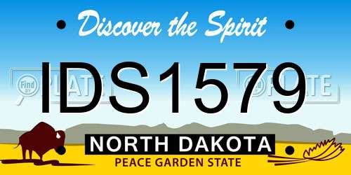 IDS1579 North Dakota License Plate