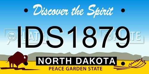 IDS1879 North Dakota License Plate