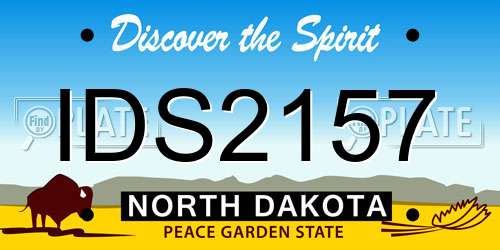 IDS2157 North Dakota License Plate