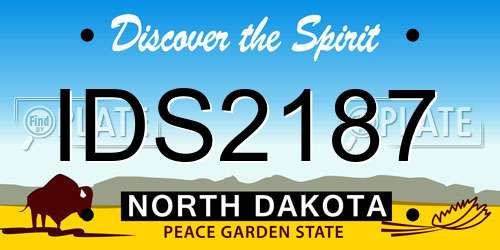 IDS2187 North Dakota License Plate