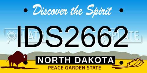 IDS2662 North Dakota License Plate