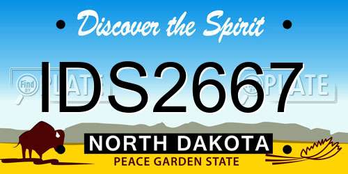 IDS2667 North Dakota License Plate