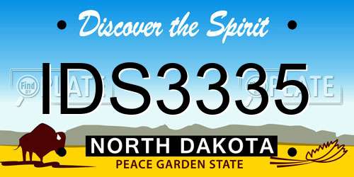 IDS3335 North Dakota License Plate