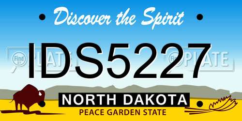 IDS5227 North Dakota License Plate