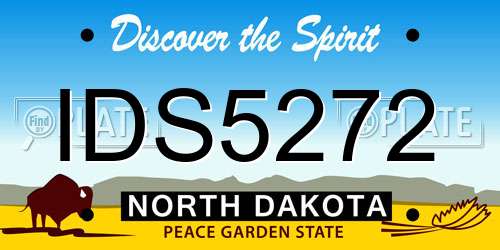 IDS5272 North Dakota License Plate
