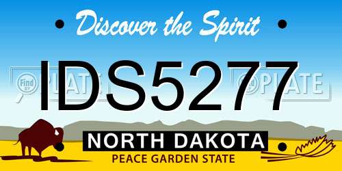 IDS5277 North Dakota License Plate