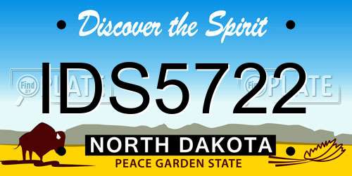 IDS5722 North Dakota License Plate