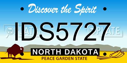 IDS5727 North Dakota License Plate