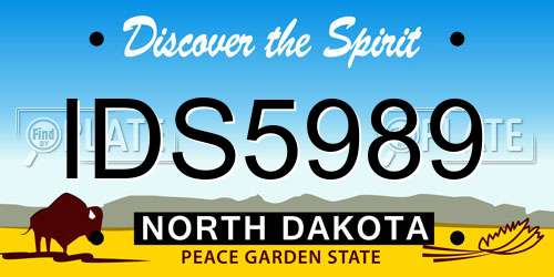 IDS5989 North Dakota License Plate