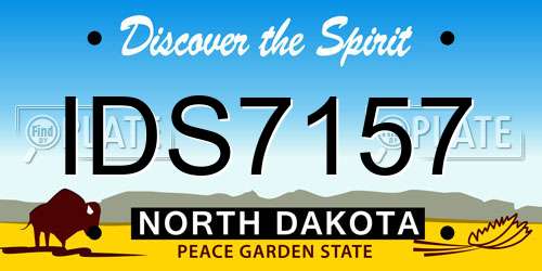 IDS7157 North Dakota License Plate