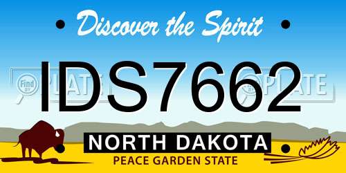 IDS7662 North Dakota License Plate