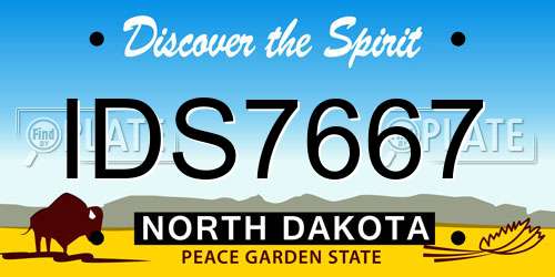 IDS7667 North Dakota License Plate