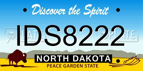 IDS8222 North Dakota License Plate