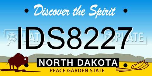 IDS8227 North Dakota License Plate