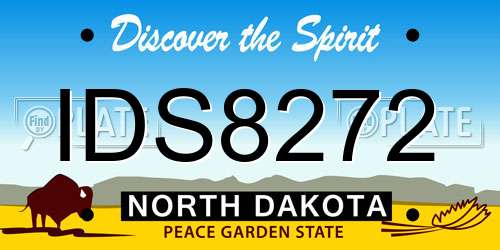 IDS8272 North Dakota License Plate