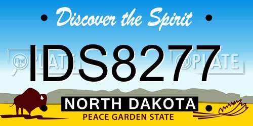 IDS8277 North Dakota License Plate