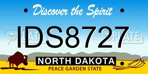 IDS8727 North Dakota License Plate