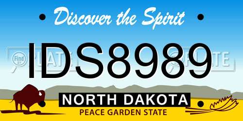 IDS8989 North Dakota License Plate