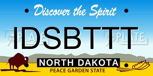 IDSBTTT North Dakota License Plate