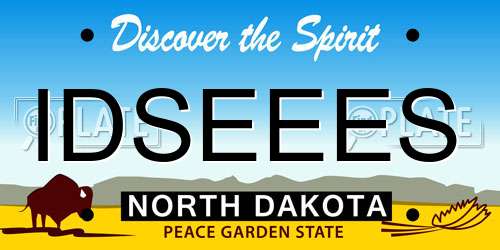 IDSEEES North Dakota License Plate