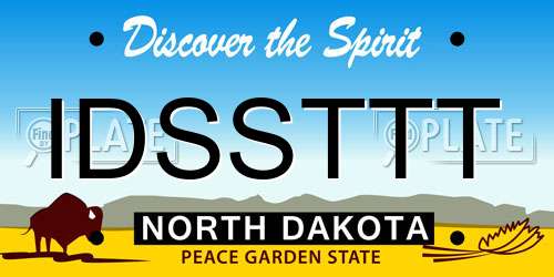 IDSSTTT North Dakota License Plate