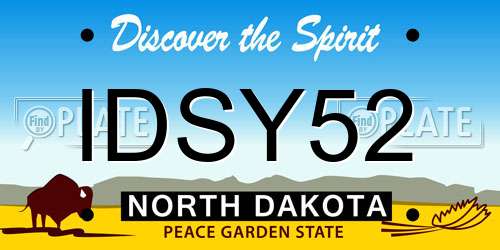 IDSY52 North Dakota License Plate