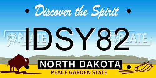 IDSY82 North Dakota License Plate