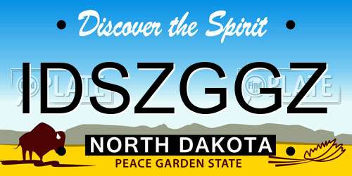 IDSZGGZ North Dakota License Plate
