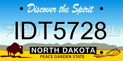 IDT5728 North Dakota License Plate