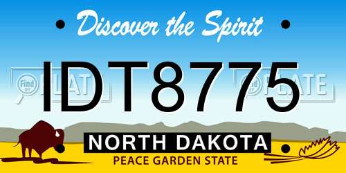 IDT8775 North Dakota License Plate