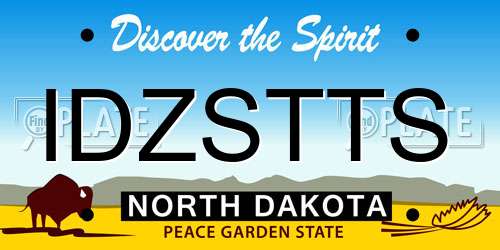 IDZSTTS North Dakota License Plate