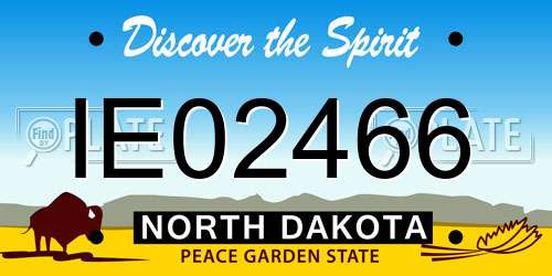 IE02466 North Dakota License Plate