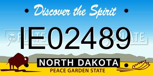 IE02489 North Dakota License Plate