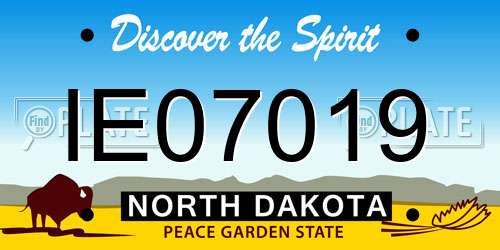 IE07019 North Dakota License Plate