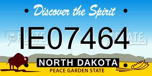 IE07464 North Dakota License Plate