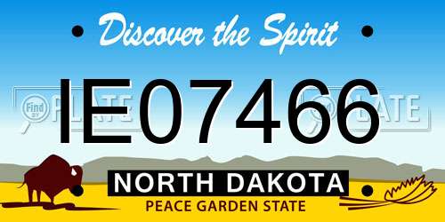 IE07466 North Dakota License Plate