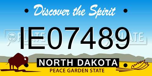 IE07489 North Dakota License Plate