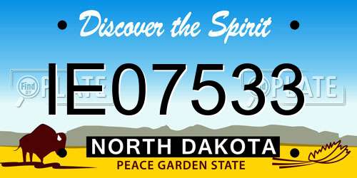 IE07533 North Dakota License Plate