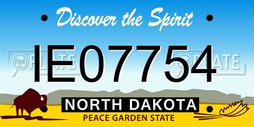 IE07754 North Dakota License Plate