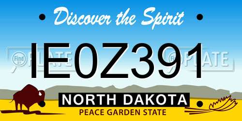 IE0Z391 North Dakota License Plate