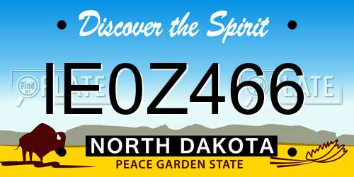 IE0Z466 North Dakota License Plate